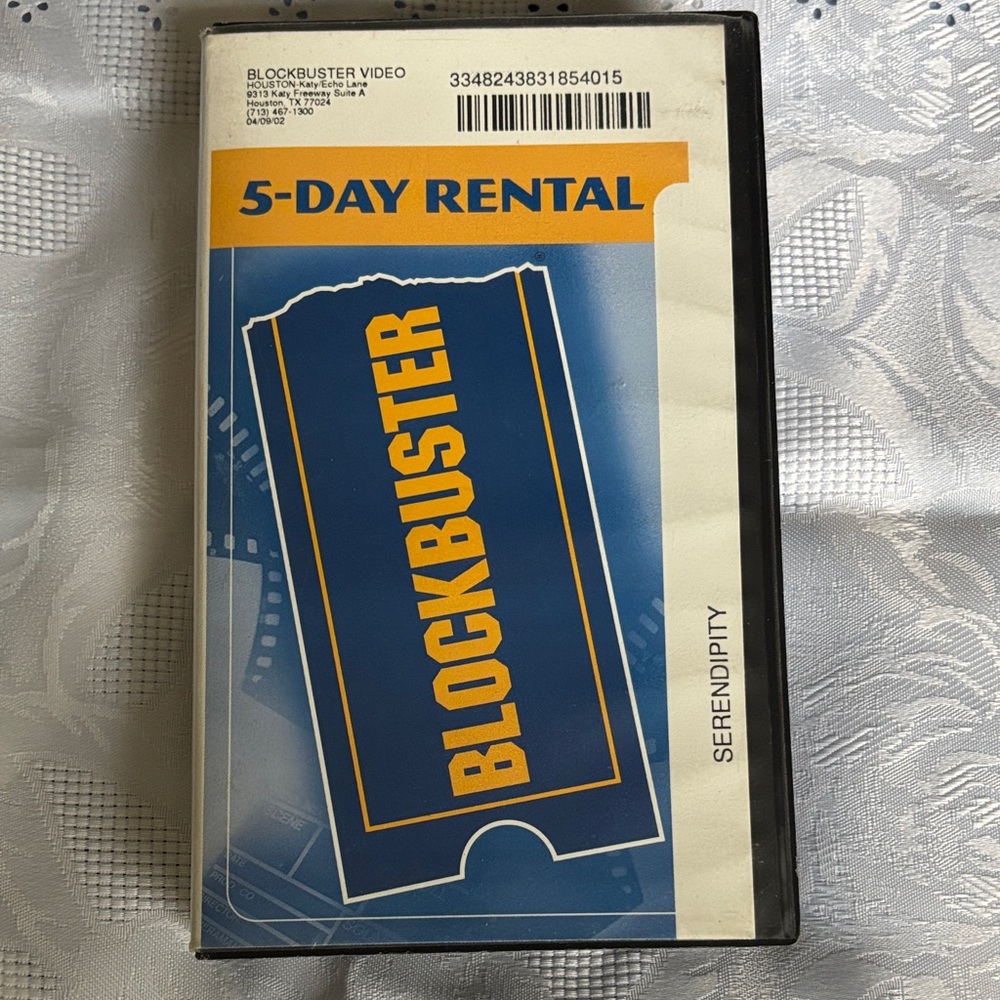 VTG Blockbuster Video 5-Day Rental VHS Tape Serendipity Clamshell Case Untested